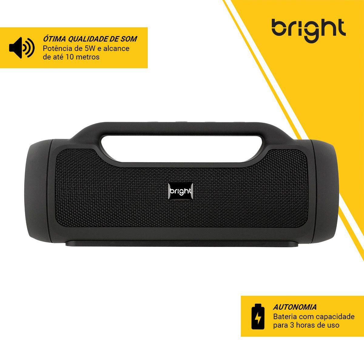Caixa de Som Bluetooth Boombox Portátil com Alça de Transporte - Imagem 4