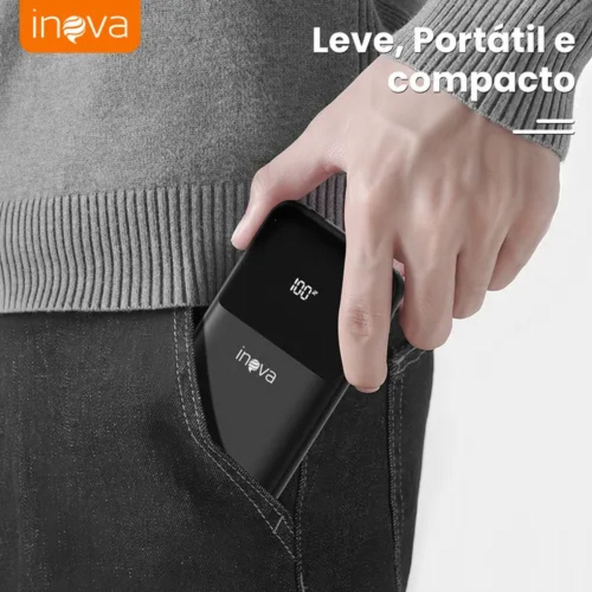 Power Bank Inova 20.000mAh com Display Digital e Carregamento Rápido