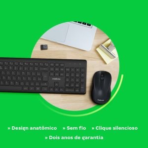 Kit Teclado e Mouse sem Fio 2.4GHz