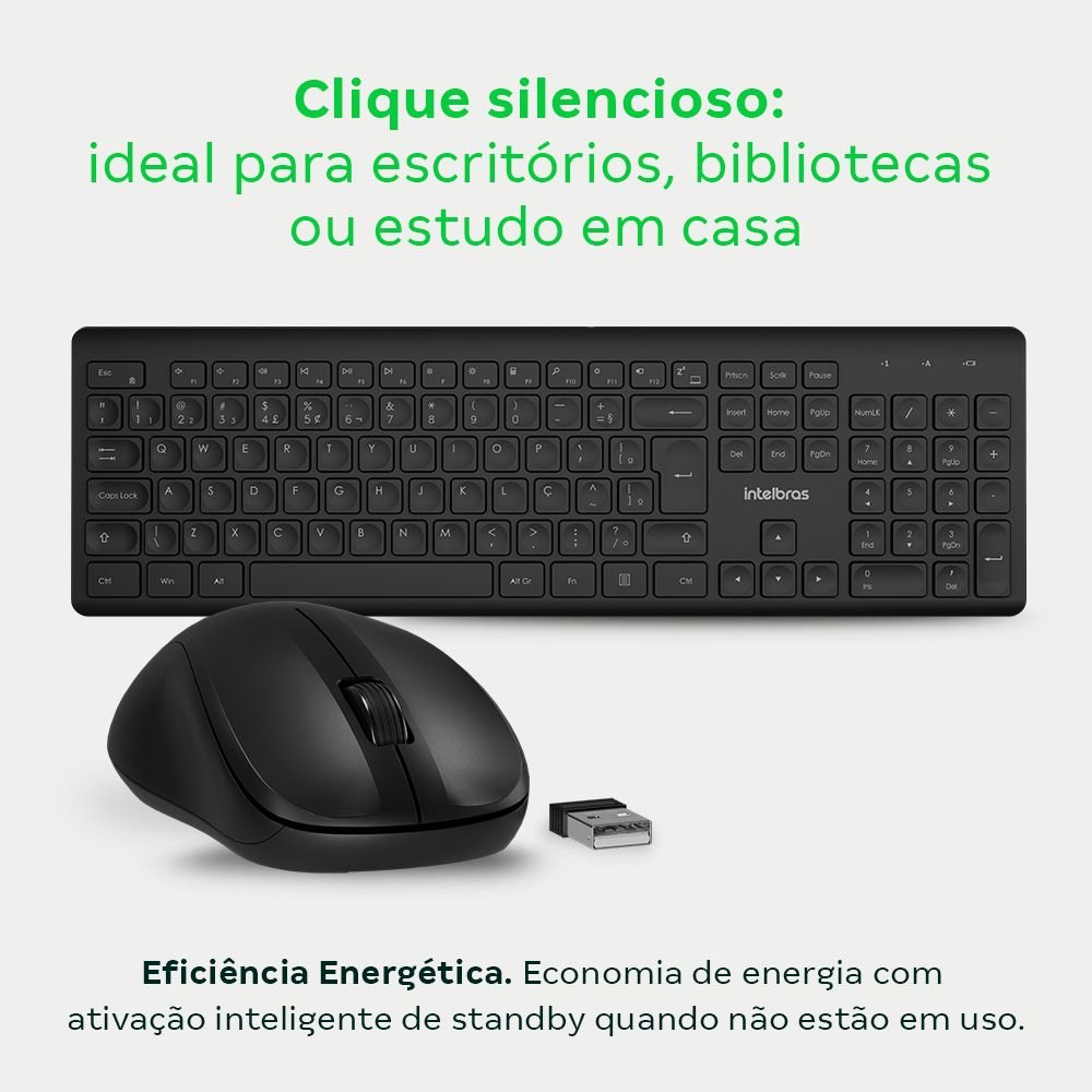 Kit Teclado e Mouse sem Fio 2.4GHz - Imagem 3